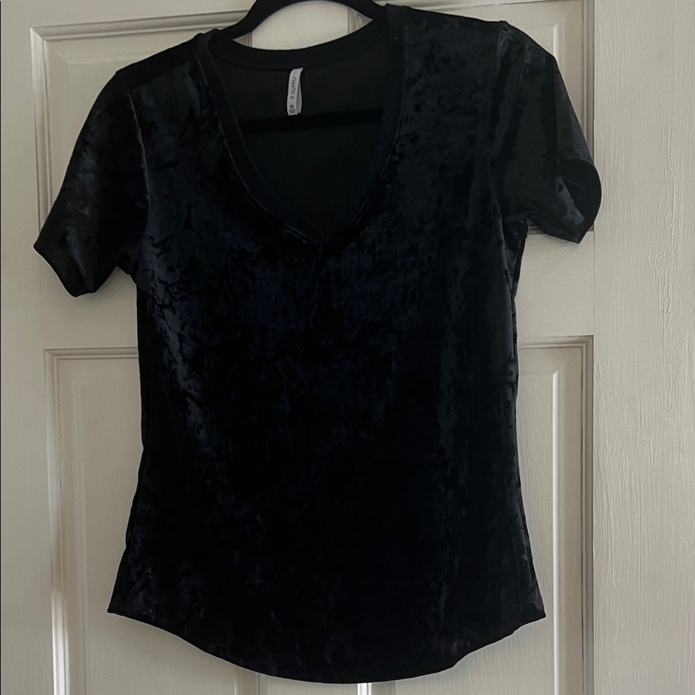 Z Supply Black Velvet Short Sleeve Top